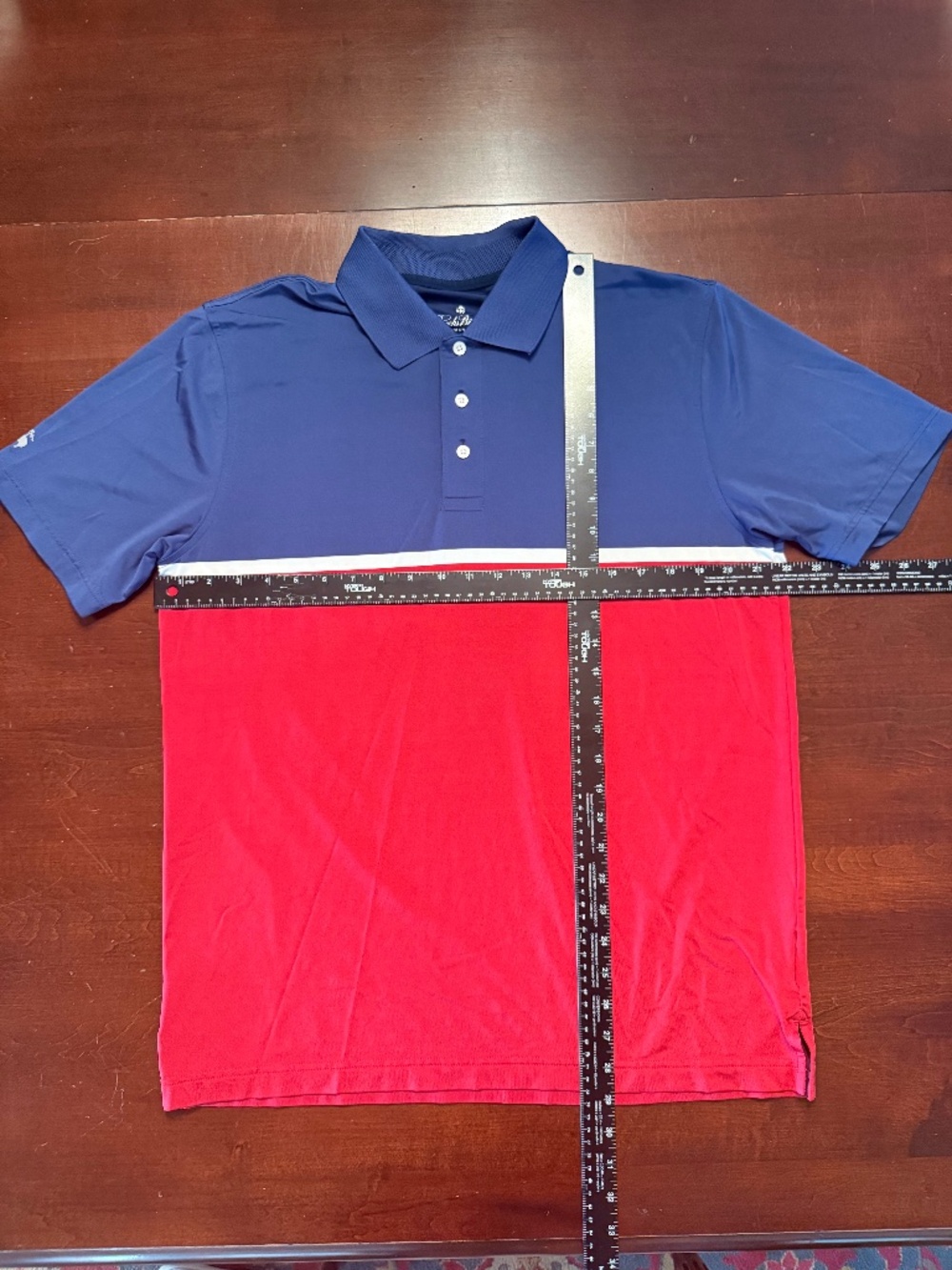 Brooks Brothers Performance Series Men’s Polo Large Blue Red White Golf